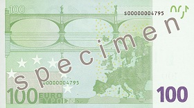 100 eur – rubová strana