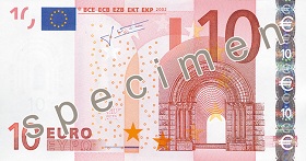 10 eur – lícna strana