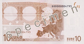 10 eur – rubová strana