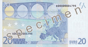 20 eur – rubová strana