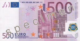 500 eur – lícna strana
