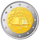 Faţa comemorativă a monedei de 2 EUR emise în comun în anul 2007