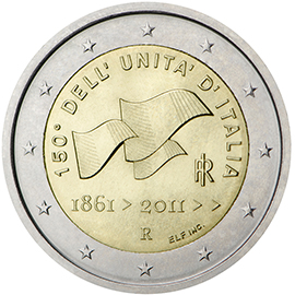 €Faccia della moneta da €2 recante il motivo celebrativo o commemorativo