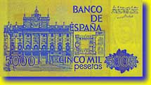 Verso du billet de 5 000 pesetas