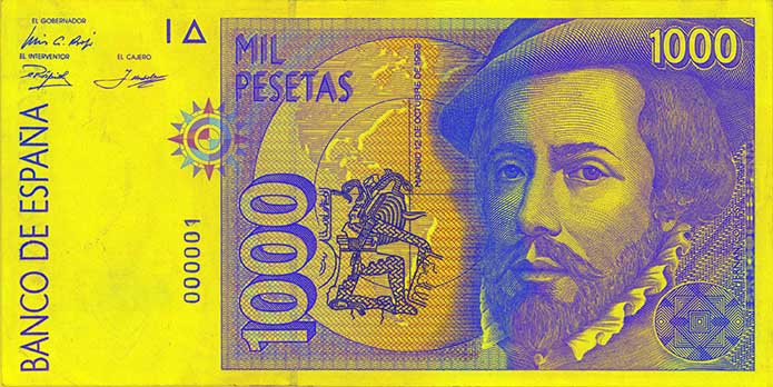Banconota da 1000 pesetas (recto)
