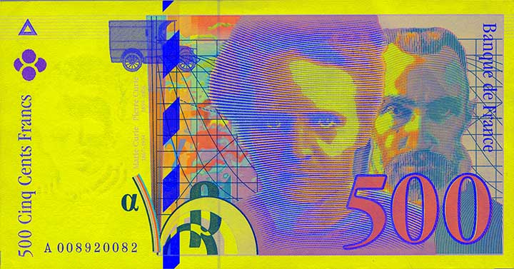 French franc Pierre and Marie Curie